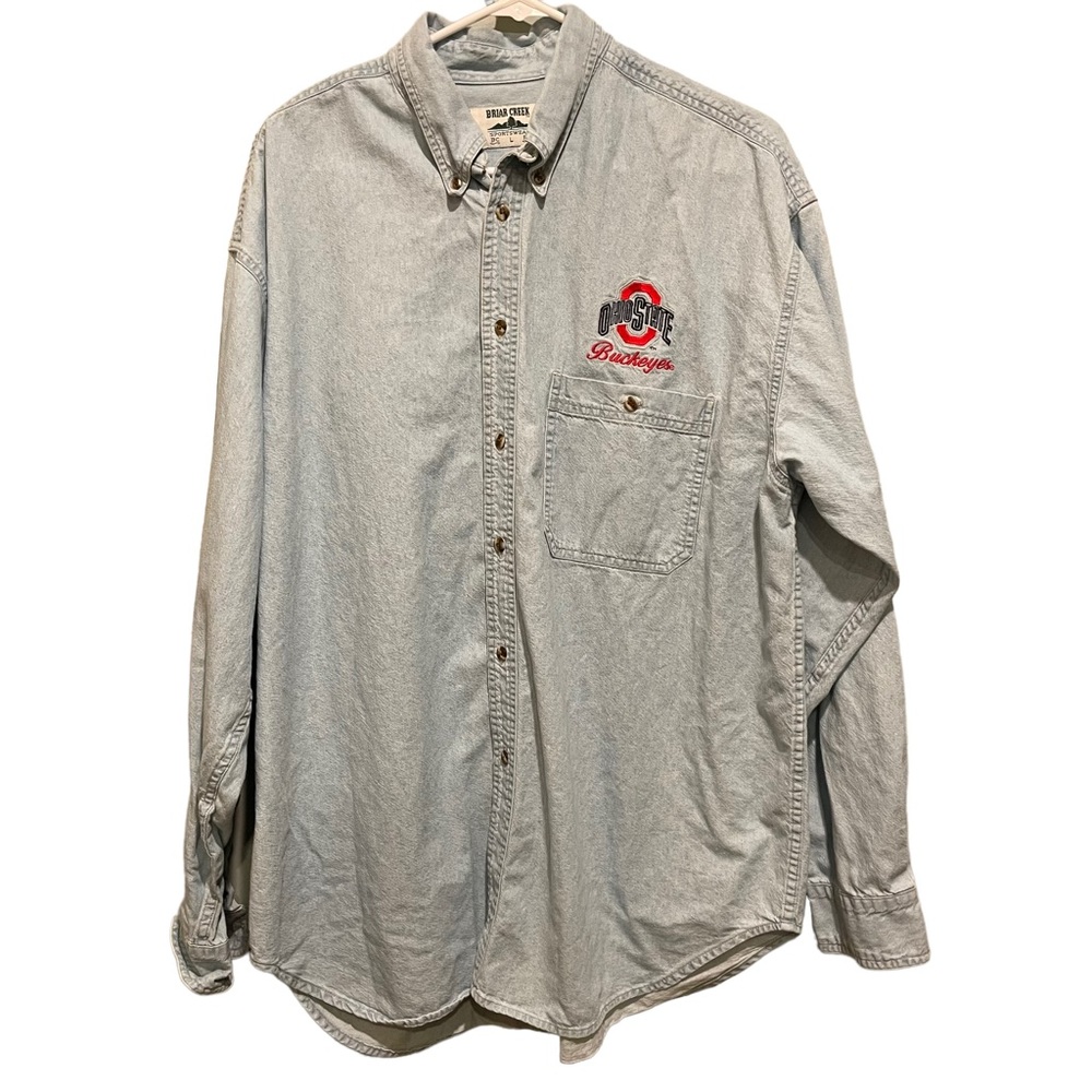 Briar Creek Sportswear Ohio State Denim Button Down Shirt.  Size L